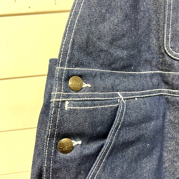 Denim overalls 46x30 USA works bluejean bib overalls - Picture 5 of 8